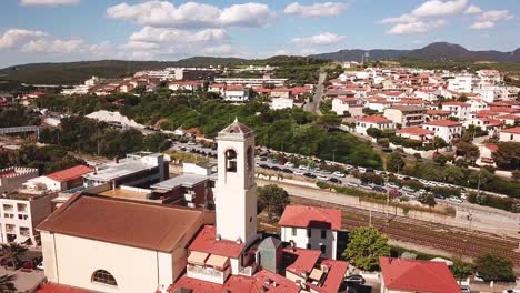 San-Vincenzo,-Livorno,-Tuscany,-Italy.-Aerial-view-of-city-center