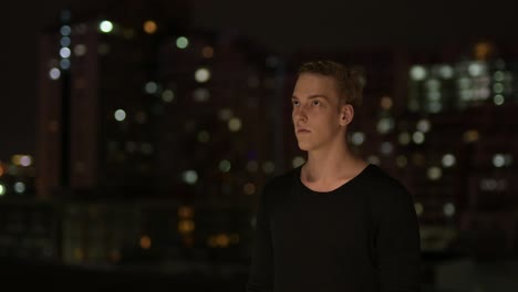 Young-Handsome-Man-Outdoors-At-Night