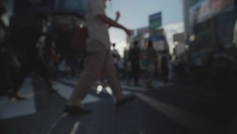 Soft-Focus---People-walking-at-the-scramble-intersection-(Summer-in-shibuya)