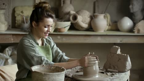 Beautiful-Woman-Making-Pottery