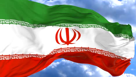 wehende-Flagge-gegen-den-blauen-Himmel-Iran