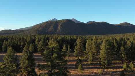 Tolle-Luftaufnahmen-Drohne-Blick-auf-Buffalo-Park-und-Humphreys-Peak,-Flagstaff,-Arizona,-USA