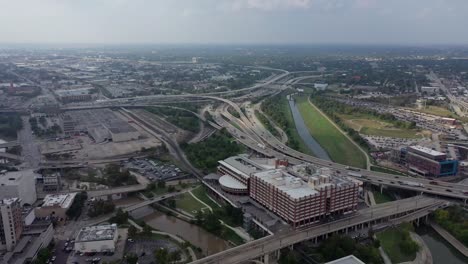 Aerial-of-Downtown-Houston,-Texas