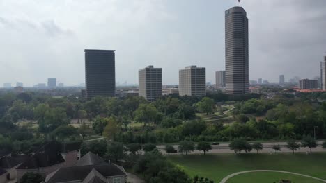 Aerial-of-Downtown-Houston,-Texas