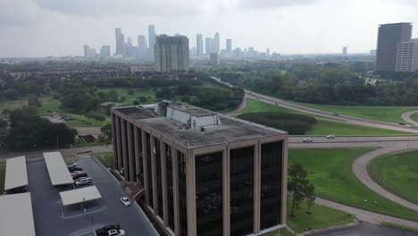 Aerial-of-Downtown-Houston,-Texas