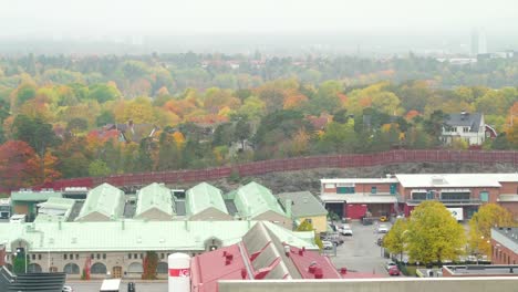 Luftaufnahme-von-die-roten-Dächer-der-Gebäude-in-Stockholm-Schweden