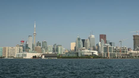 Downtown-city-view-of-Toronto-over-Lake-Ontario-Canada