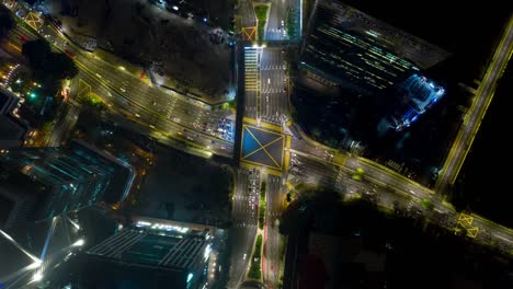 Nacht-Kuala-Lumpur-Verkehr-Straße-aerial-Panorama-Zeitraffer-4k-Malaysia