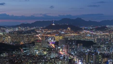 Timelapse-en-Seúl-Skyline,-Corea-del-sur