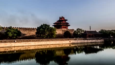 Different-view-of-the-turret-of-Palace-Museum,-Beijing,-China