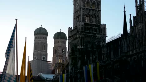 Munich-tourist-attraction-bavarian-flags-Marienplatz-Munich