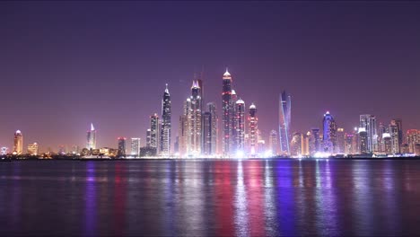 Nachtlicht-dubai-marina-Panorama-Zeitraffer