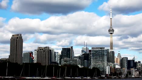 Blick-auf-Toronto,-Kanada,-mit-den-Hafen