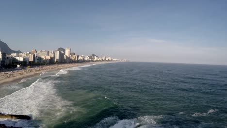 Aerial-view-of-Ipanema-beach-at-Rio-de-Janeiro,-Brazil