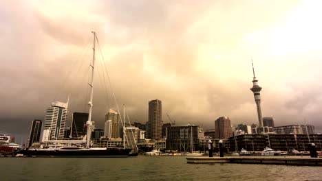 Auckland,-Nueva-Zelanda.-Centro-de-la-ciudad,-Lapso-de-tiempo