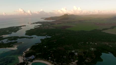 Aerial-green-scenes-and-blue-lagoons-of-Mauritius-Island