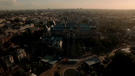 View-of-National-Museum-Rijksmuseum-at-the-Museumplein,-Amsterdam,-Netherlands