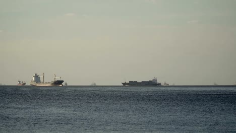 Cargo-ship-sails-on-the-sea.-Philippines,-Manila