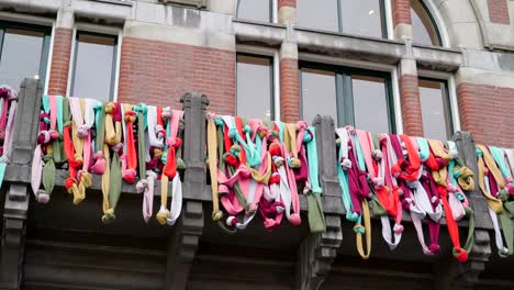 The-colorful-tied-bantings-hanging-on-the-window