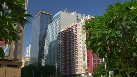 china-sunny-day-macau-city-building-front-park-panorama-4k