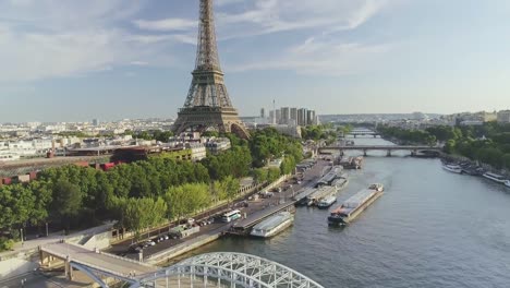 Aerial-view-of-Paris-with-Seine-river