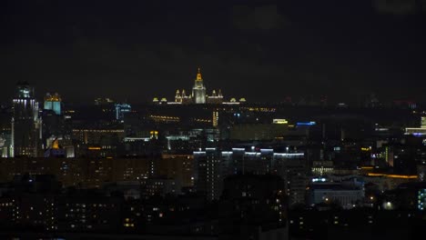 Moscú:-una-vista-superior-de-la-ciudad-por-la-noche-4K