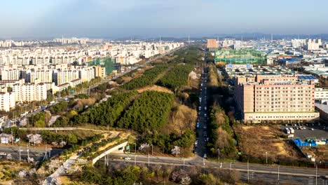 Timelapse-del-parque-industrial.-Incheon,-Seúl,-Corea