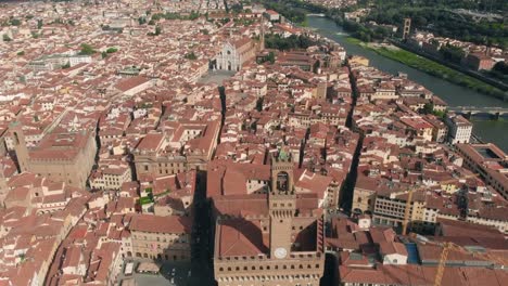 Aerial-view-of-Palazzo-Vecchio-in-Florence-4K