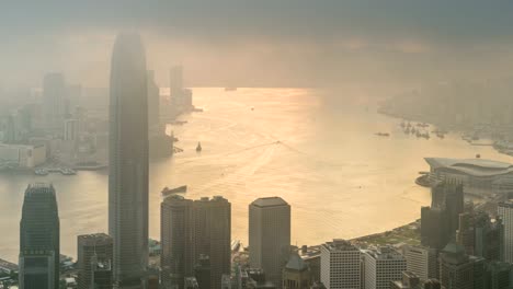 Lapso-de-tiempo-de-4K:-Hong-Kong-con-salida-del-sol