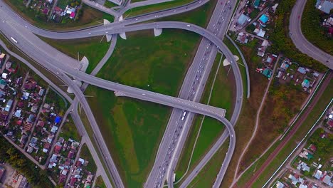 Rotonda-de-rotonda-de-intersección-calle-Hyperlapse-ciudad-en-Novosibirsk