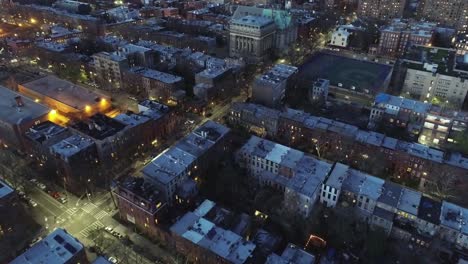 Aerial-of-Downtown-Brooklyn,-New-York