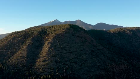 Awesome-aerial-drone-view-of-Buffalo-park-and-Humphrey's-Peak,-Flagstaff,-Arizona,-USA