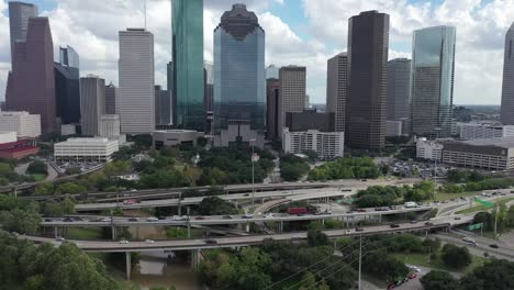 Aerial-of-Downtown-Houston,-Texas