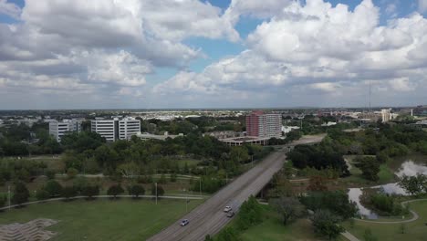 Aerial-of-Downtown-Houston,-Texas