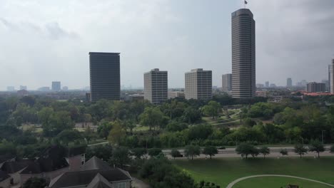 Aerial-of-Downtown-Houston,-Texas