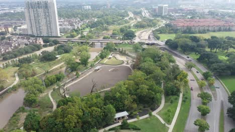 Aerial-of-Downtown-Houston,-Texas