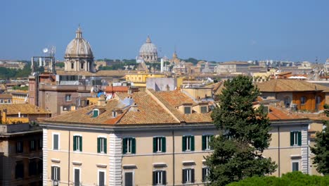 Panoramic-view-of-downtown-Rome-,-Italy,-Europe