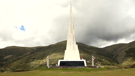 Obelisk-in-Quinua,-Peru