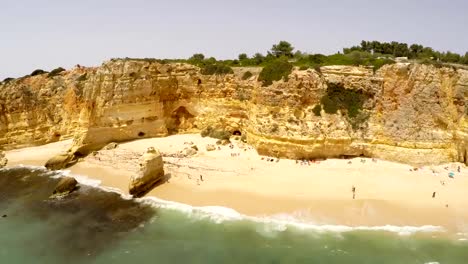 Aerial-Footage-Praia-da-Marinha,-Porches,-Algarve,-Portugal