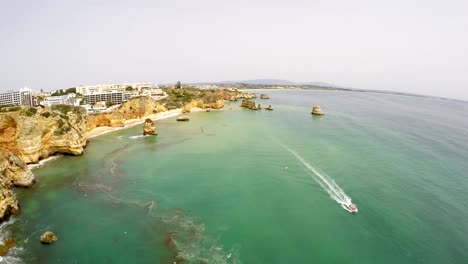 Aerial-footage-Lagos,-Ponta-da-Piedade,-Algarve,-Portugal