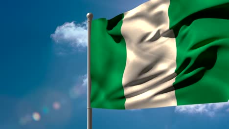 Nigeria-bandera-nacional-Saludar-con-la-mano-en-la-esfera