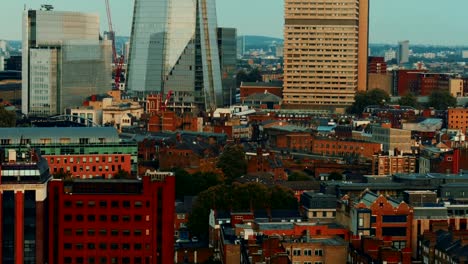 Aerial-View-of-London-Southbank-including-the-Shard,-UK