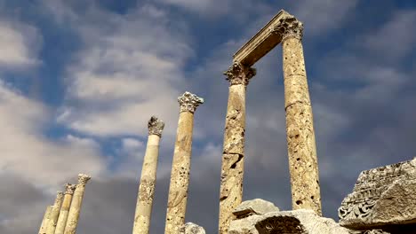 Roman-ruins-in-the-Jordanian-city-of-Jerash-(Gerasa-of-Antiquity),-capital-and-largest-city-of-Jerash-Governorate,-Jordan