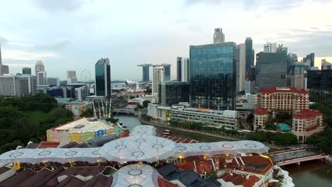 Nacht-über-Clark-Quay-Singapur-zentrale-Antenne