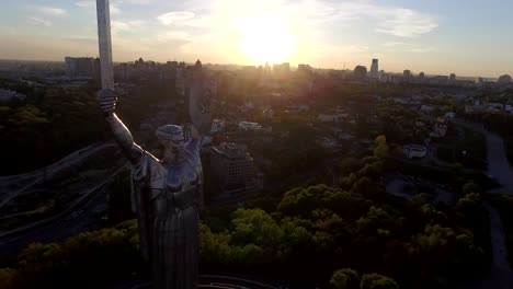 Kiev-City---the-capital-of-Ukraine.-Mother-Motherland.-Aerial-view.