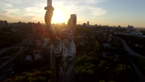 Kiev-City---the-capital-of-Ukraine.-Mother-Motherland.-Aerial-view.