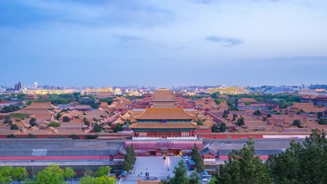 Day-to-Night-Timelapse-video,-The-Forbidden-City-Palace-in-Beijing,-China-Time-Lapse-4k