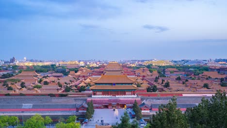 Tag-zu-Nacht-Timelapse-Video,-The-Forbidden-City-Palace-in-Peking,-China-Timelapse-4k