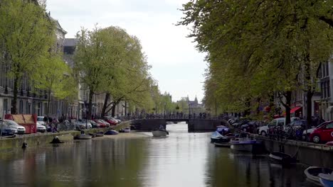 Landscape-view-of-the-big-canal-in-Amsterdam