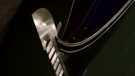 Closer-look-of-the-sharp-metal-steel-on-gondola-in-Venice-Italy